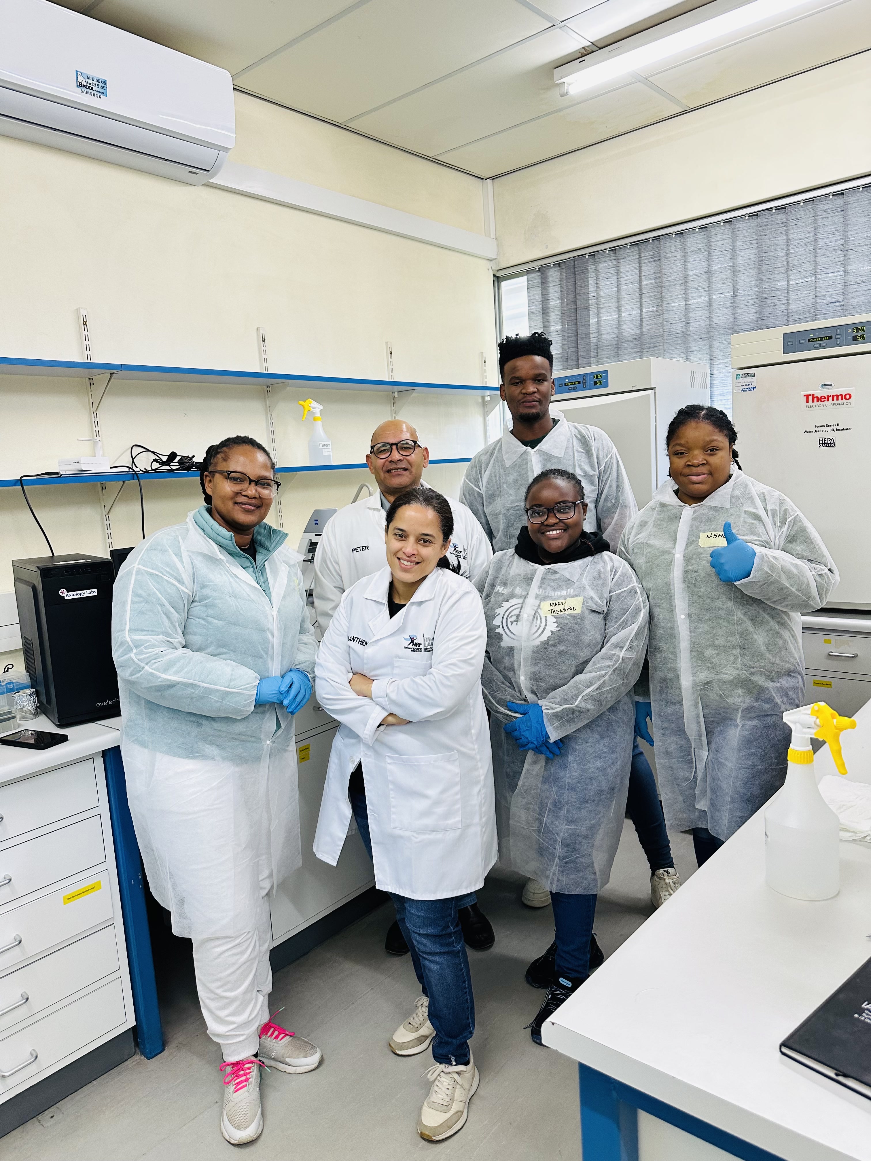 Marry and colleagues during the intensive Introduction to Radiobiology course at iThemba LABS